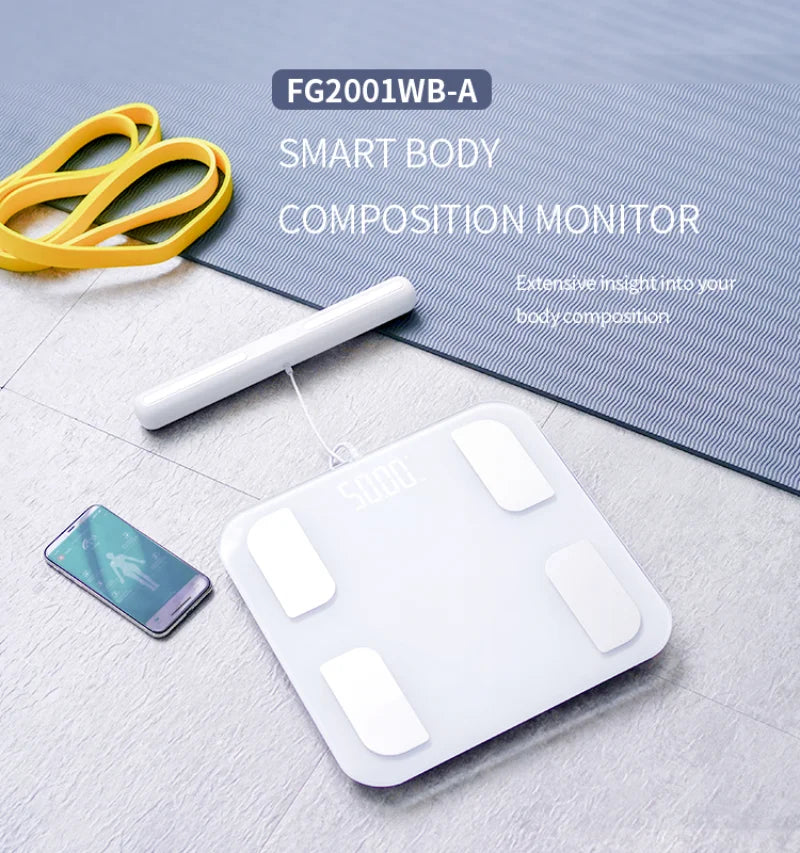 Fitdays Smart 8 Electrodes Body Fat Weight Scale, Human Bioimpedance Scale, Body Composition Scale