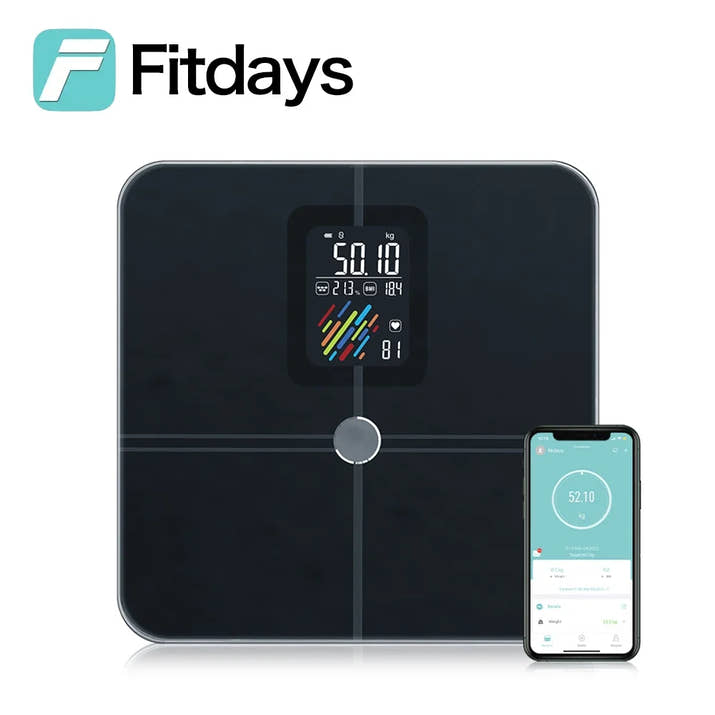 Fitdays Smart 8 Electrodes Body Fat Weight Scale, Human Bioimpedance Scale, Body Composition Scale