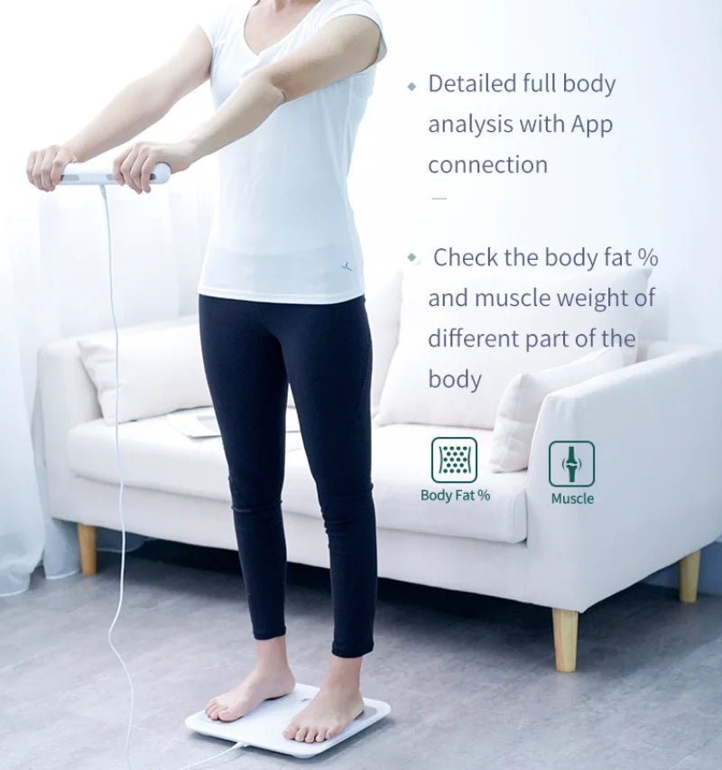Fitdays Smart 8 Electrodes Body Fat Weight Scale, Human Bioimpedance Scale, Body Composition Scale