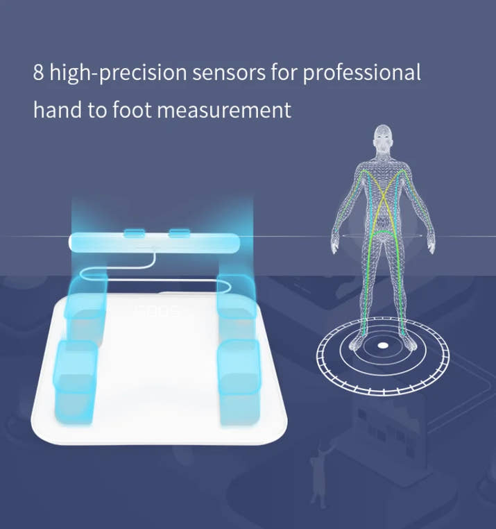 Fitdays Smart 8 Electrodes Body Fat Weight Scale, Human Bioimpedance Scale, Body Composition Scale