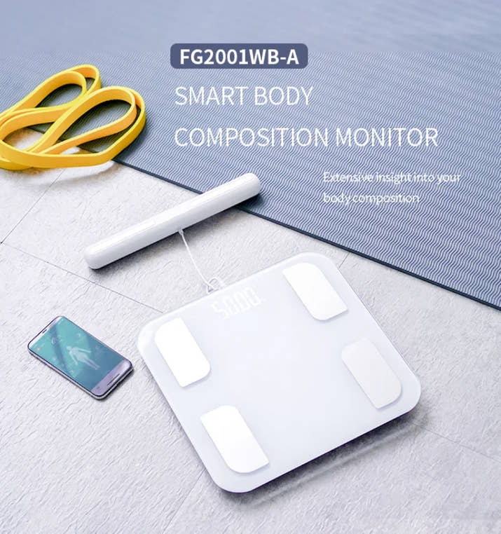 Fitdays Smart 8 Electrodes Body Fat Weight Scale, Human Bioimpedance Scale, Body Composition Scale