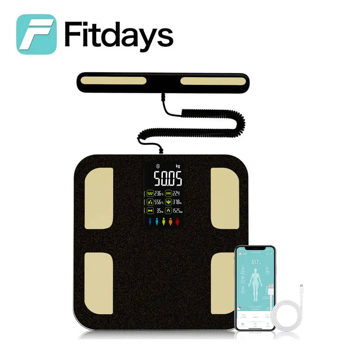 Fitdays Smart 8 Electrodes Body Fat Weight Scale, Human Bioimpedance Scale, Body Composition Scale