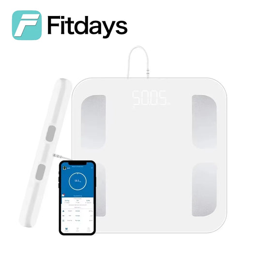 Fitdays Smart 8 Electrodes Body Fat Weight Scale, Human Bioimpedance Scale, Body Composition Scale